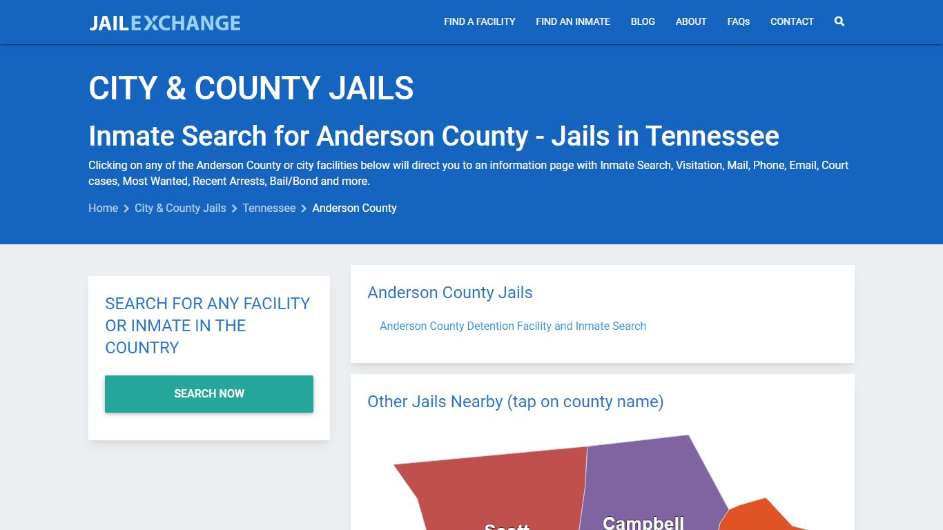 Inmate Search for Anderson County | Jails in Tennessee - Jail Exchange